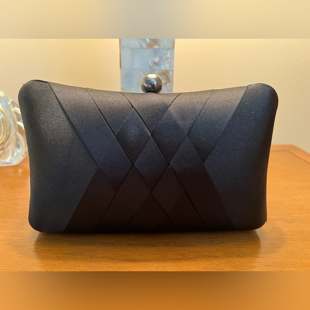 Minaudière Evening Bag Black Woven Pattern